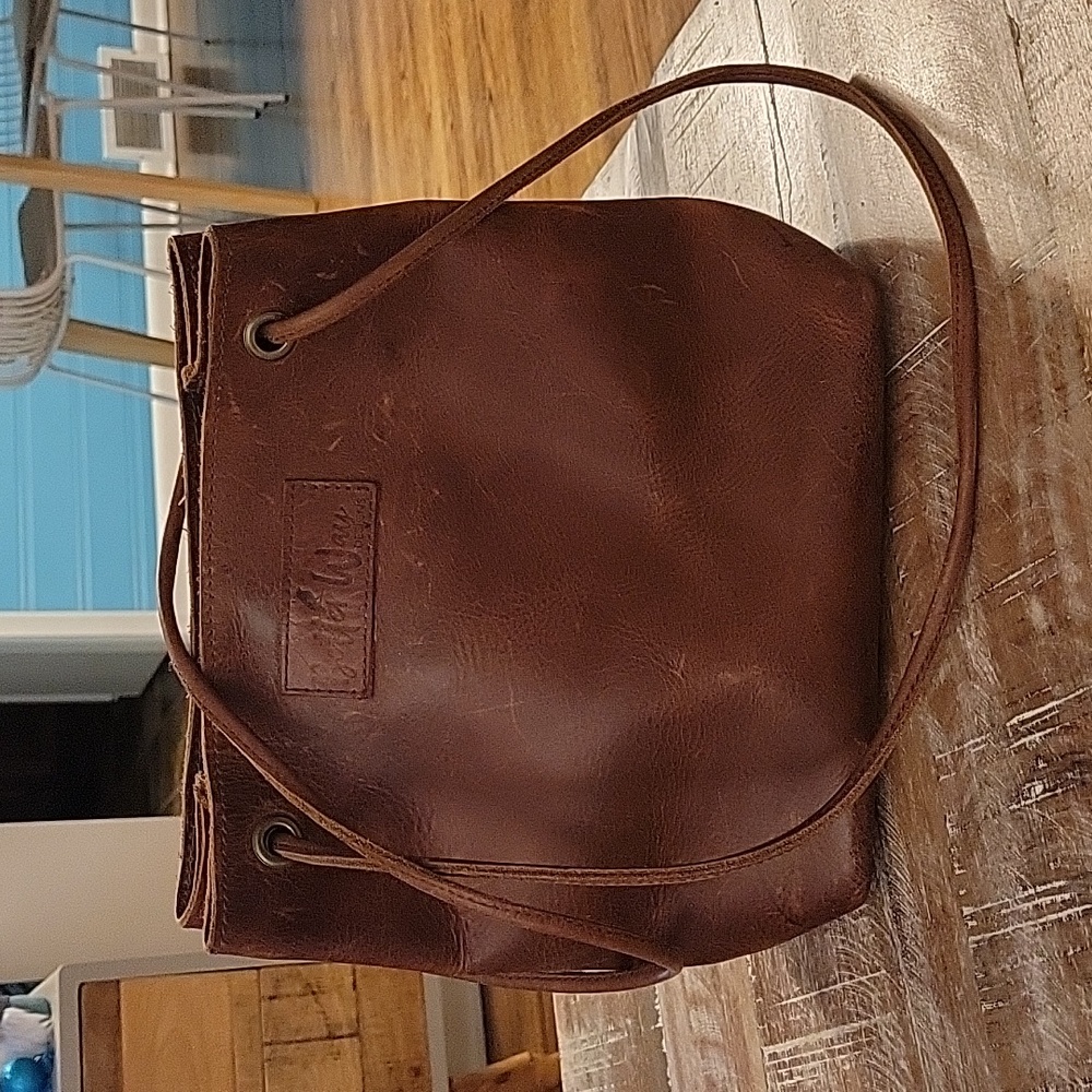 A Better Way Designs Faye Cinch Leather Shoulder or Crossbody Bag